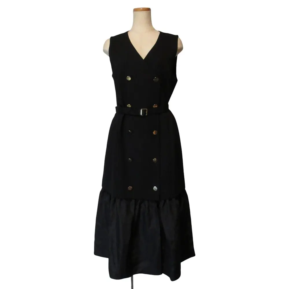 24AW Diagram ダイアグラム 2way カルゼコンビ ジレワンピース 0324331160 サイズ38 ブラック