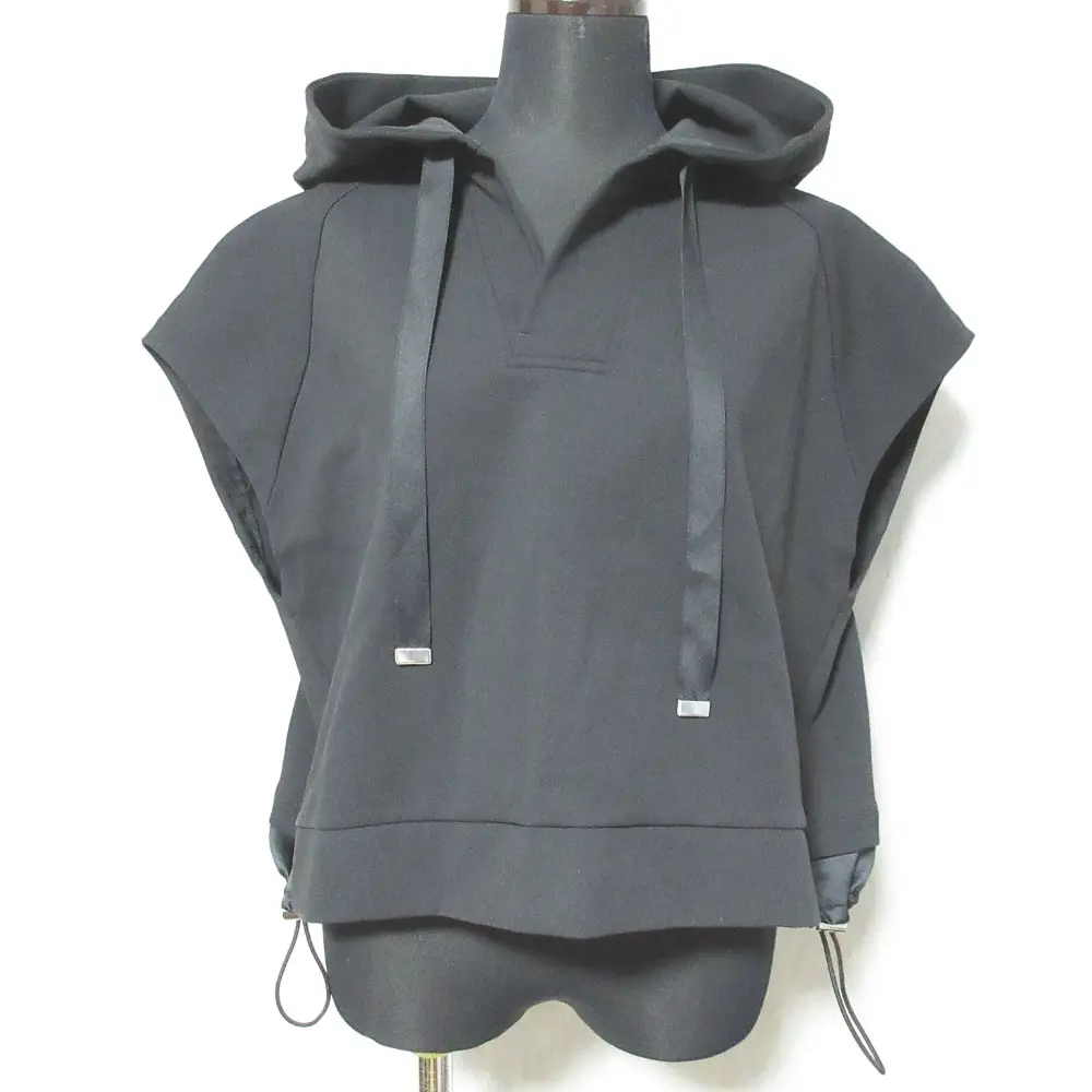 24AW Diagram ダイアグラム グレースコンチネンタル クロップドジャージトップ フーディー カットソー サイズ36 ブラック