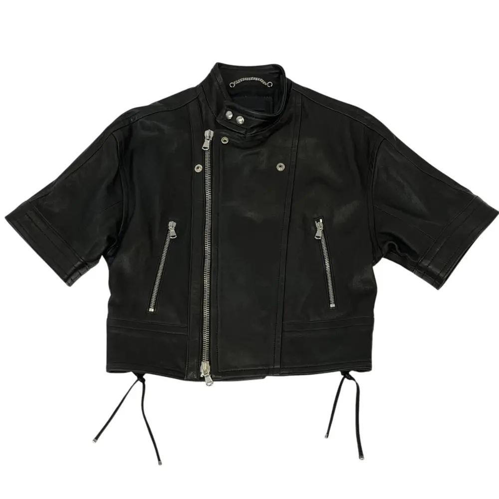 DIESEL ディーゼル ブラックゴールド ショートスリーブ ライダースジャケット 40 ブラック