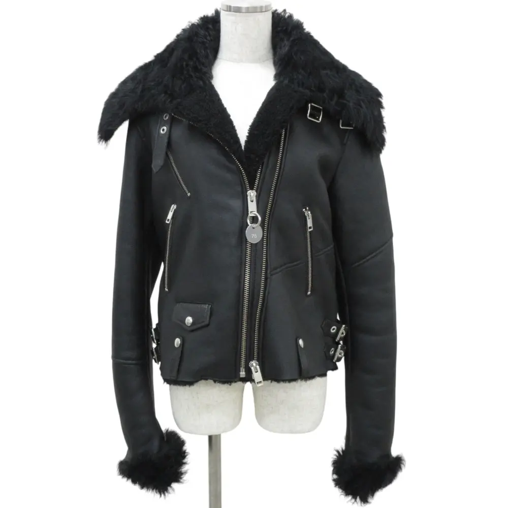 DIESEL ディーゼル ムートンレザー ライダースジャケット L ブラック