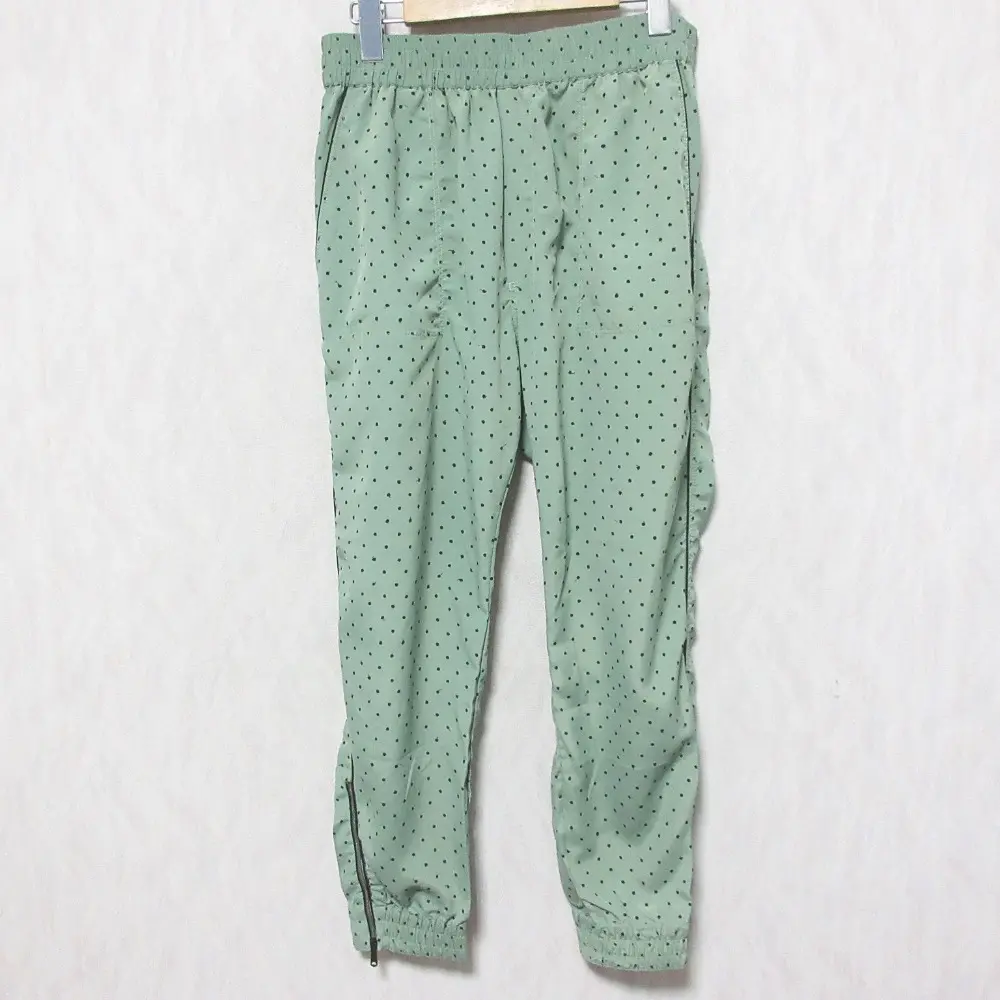 DIESEL ディーゼル ドット柄 サイドジップ イージー ジョガーパンツ S グリーン×ブラック