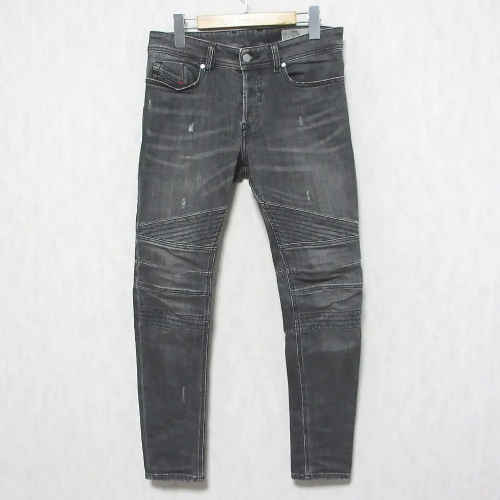 DIESEL ディーゼル FOURK SLIM-SKINNY ダメージ加工 スキニー バイカーデニム パンツ ジーンズ W28 L30 ブラック