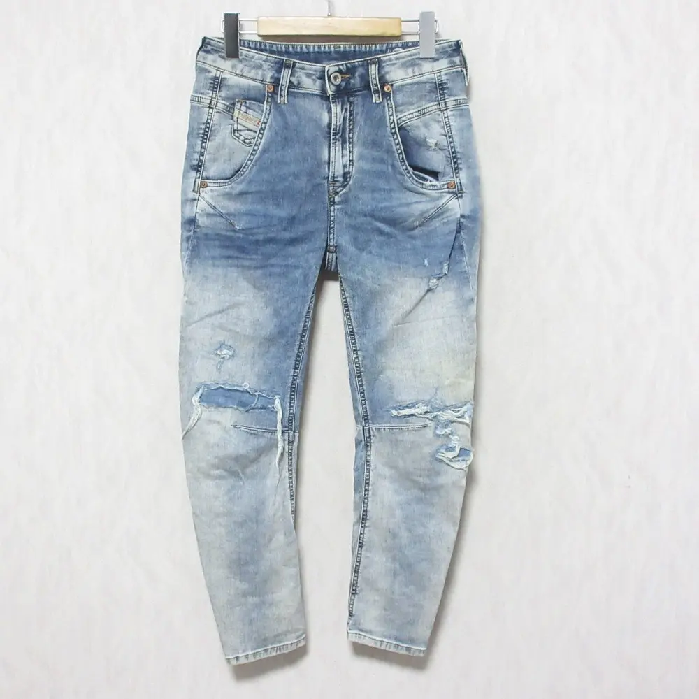DIESEL ディーゼル FAYZA-NE ストレッチ ウォッシュ ダメージ加工 ジョグジーンズ デニムパンツ W23 ブルー