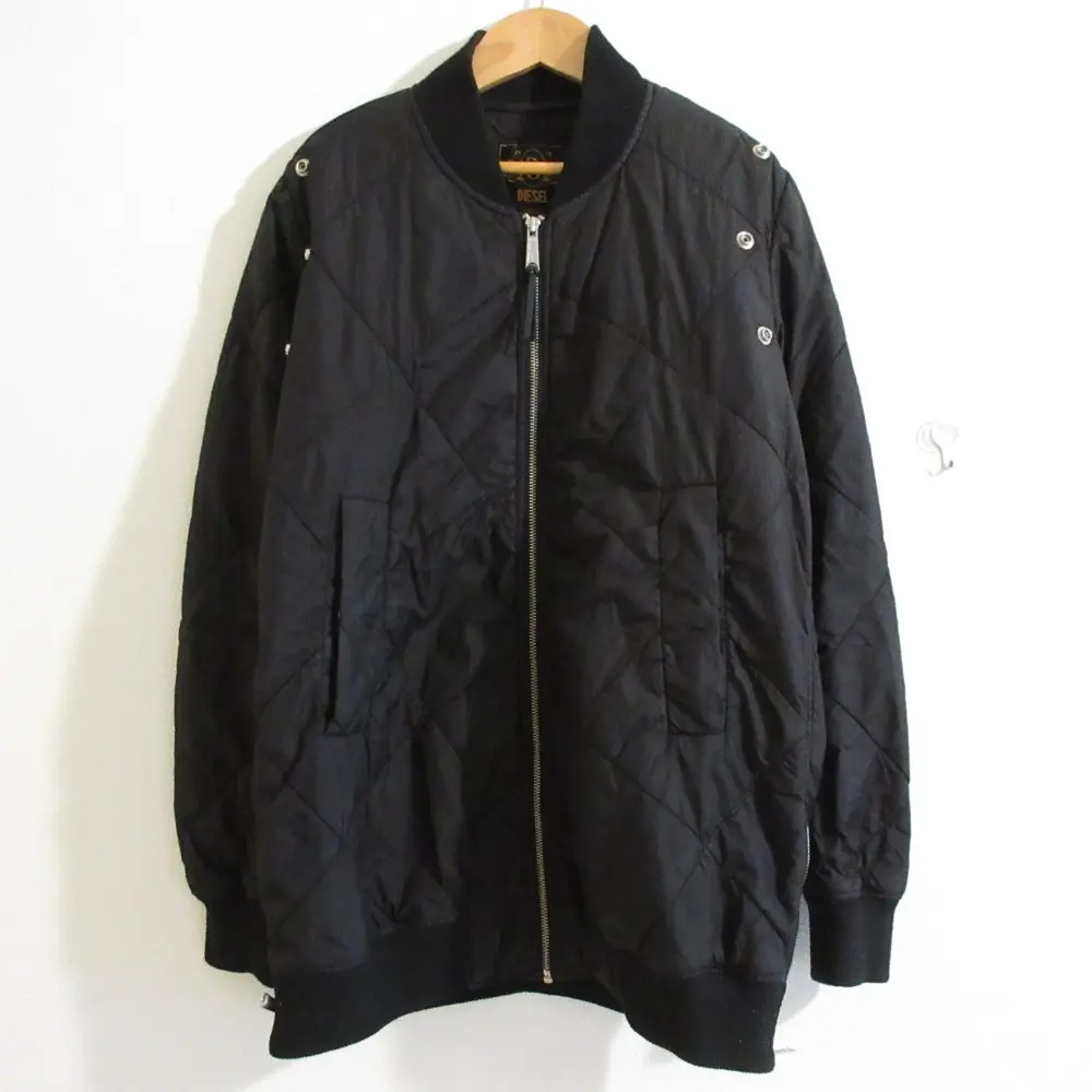 DIESEL ディーゼル ナイロン キルティングブルゾン ボンバージャケット MA-1 ブラック