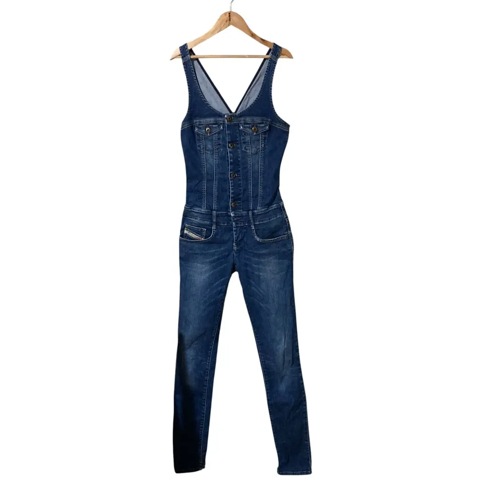 DIESEL ディーゼル JALIN スリム オープンバック デニム オーバーオール オールインワン XS インディゴ