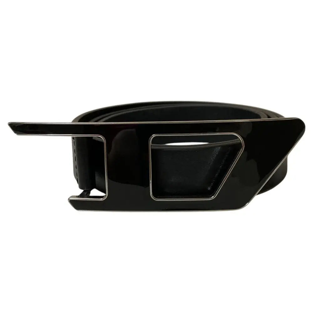 24AW DIESEL ディーゼル B-DLOGO II レザー ロゴバックル トップ式 ナローベルト X09917 PR227 32インチ ブラック