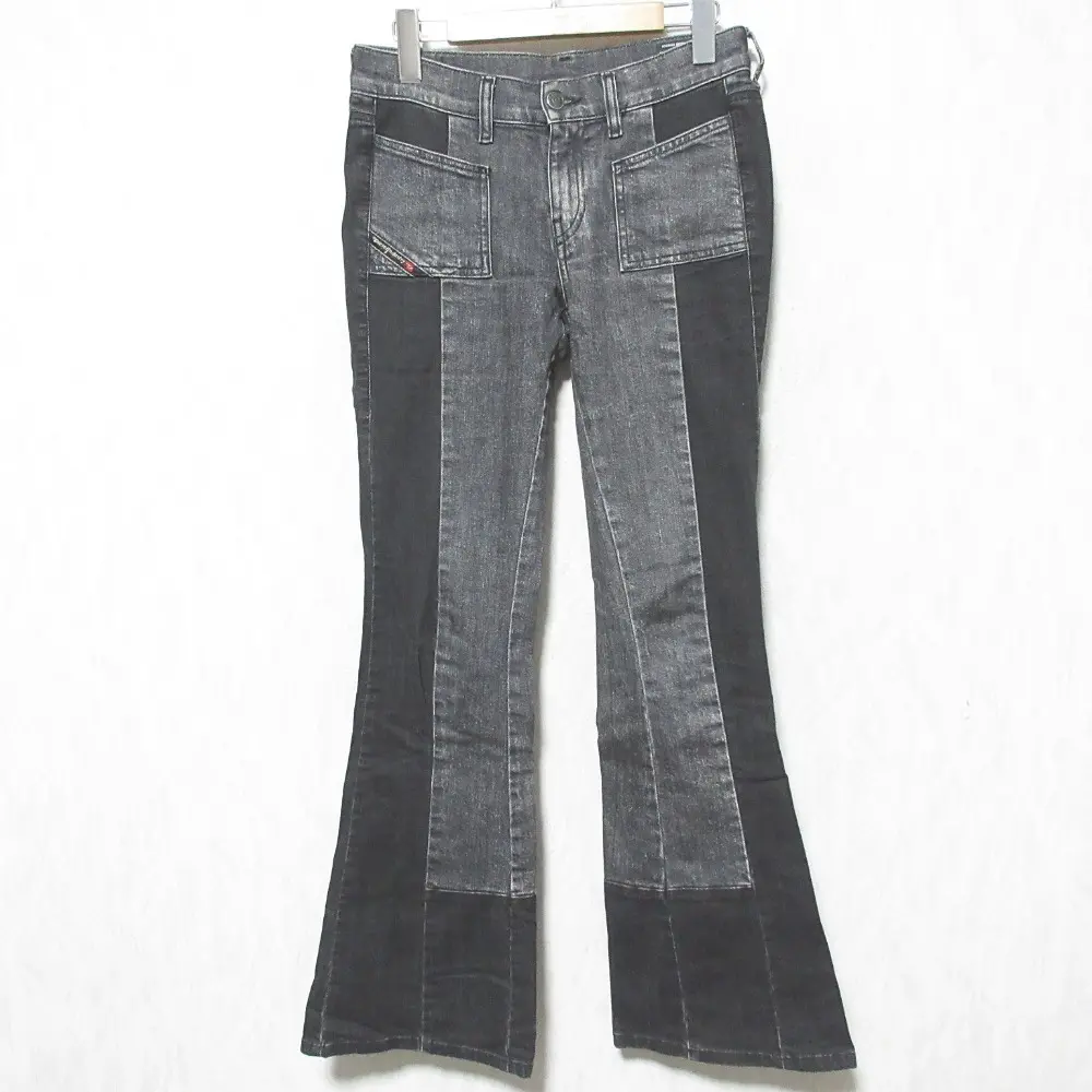 DIESEL ディーゼル D-EBBEY ストレッチ ブーツカット フレア デニムパンツ ジーンズ W25 ブラック