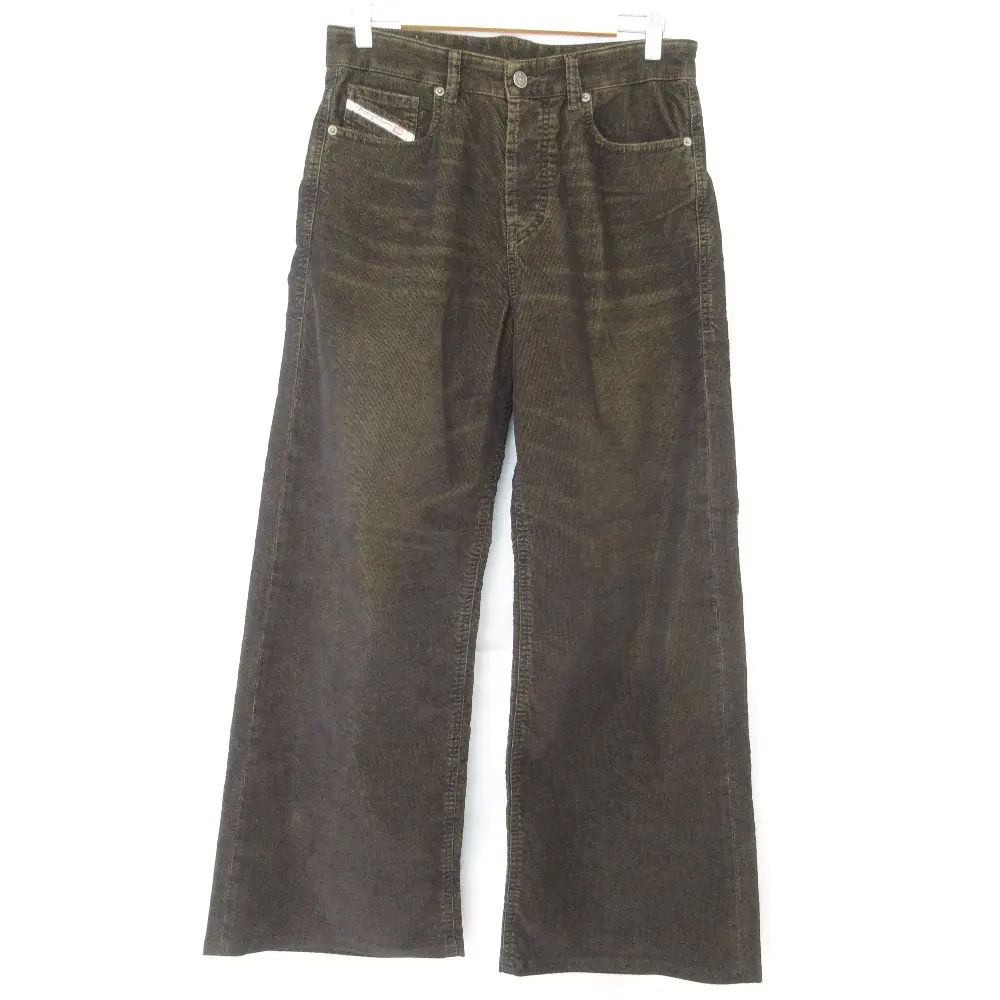 DIESEL ディーゼル 1996 D-SIRE コーデュロイワイドパンツ W26 ブラック カーキ