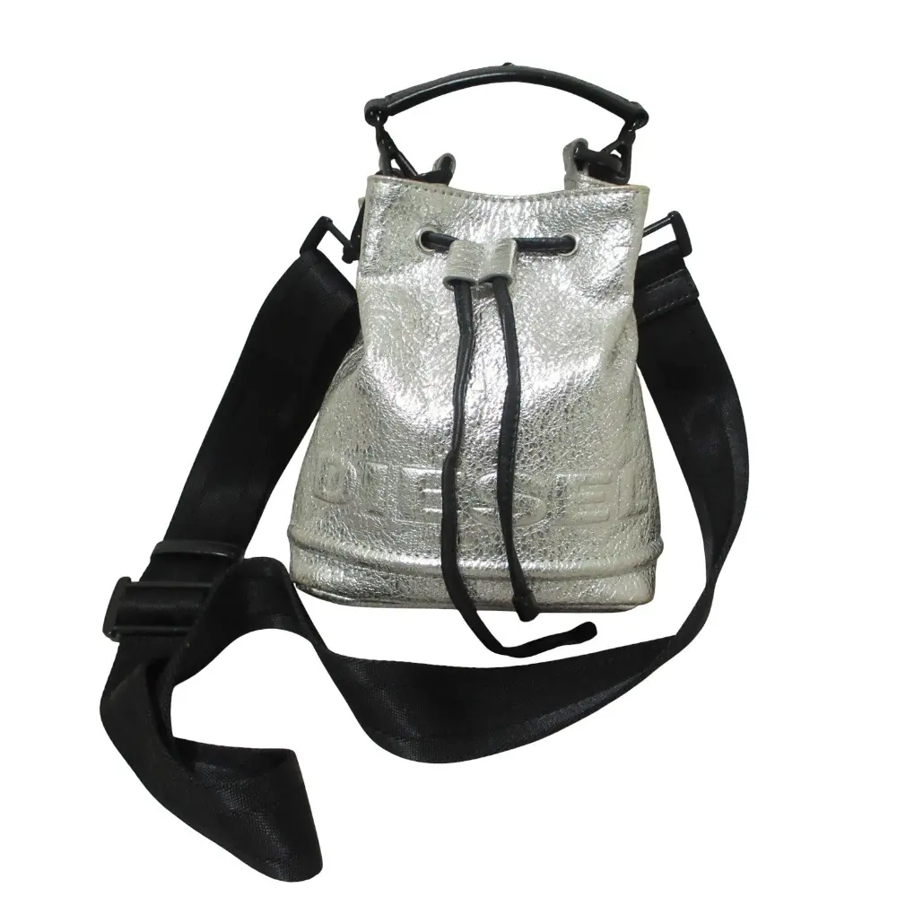 DIESEL ディーゼル BUCKETTINO ミニ 巾着 バケットバッグ ショルダーバッグ シルバーカラー