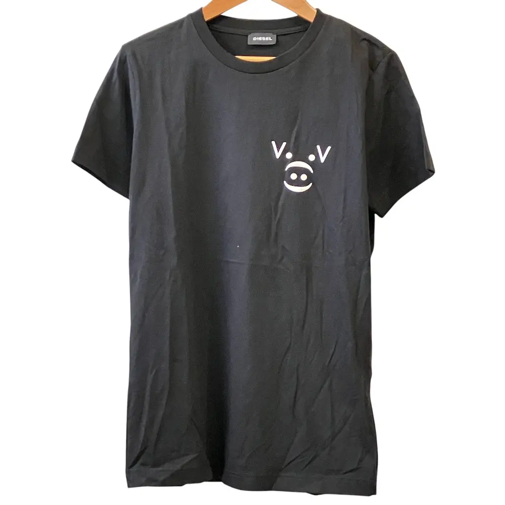 DIESEL ディーゼル ロゴ プリント ショートスリーブ Tシャツ カットソー XS ブラック 