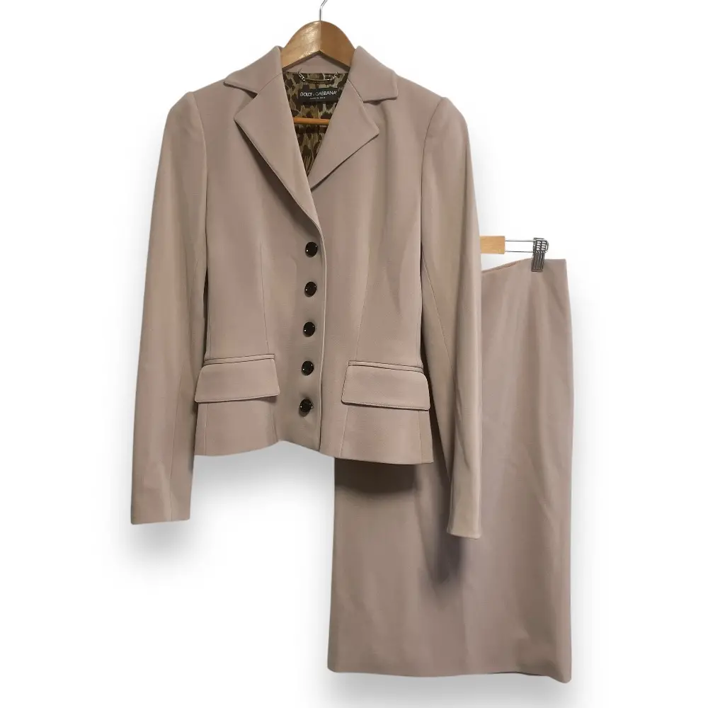 DOLCE＆GABBANA ドルガバ スーツ セットアップ レディース 38 DOLCE&GABBANA ドルチェ＆ガッバーナ 裏地ヒョウ柄 シングルジャケット