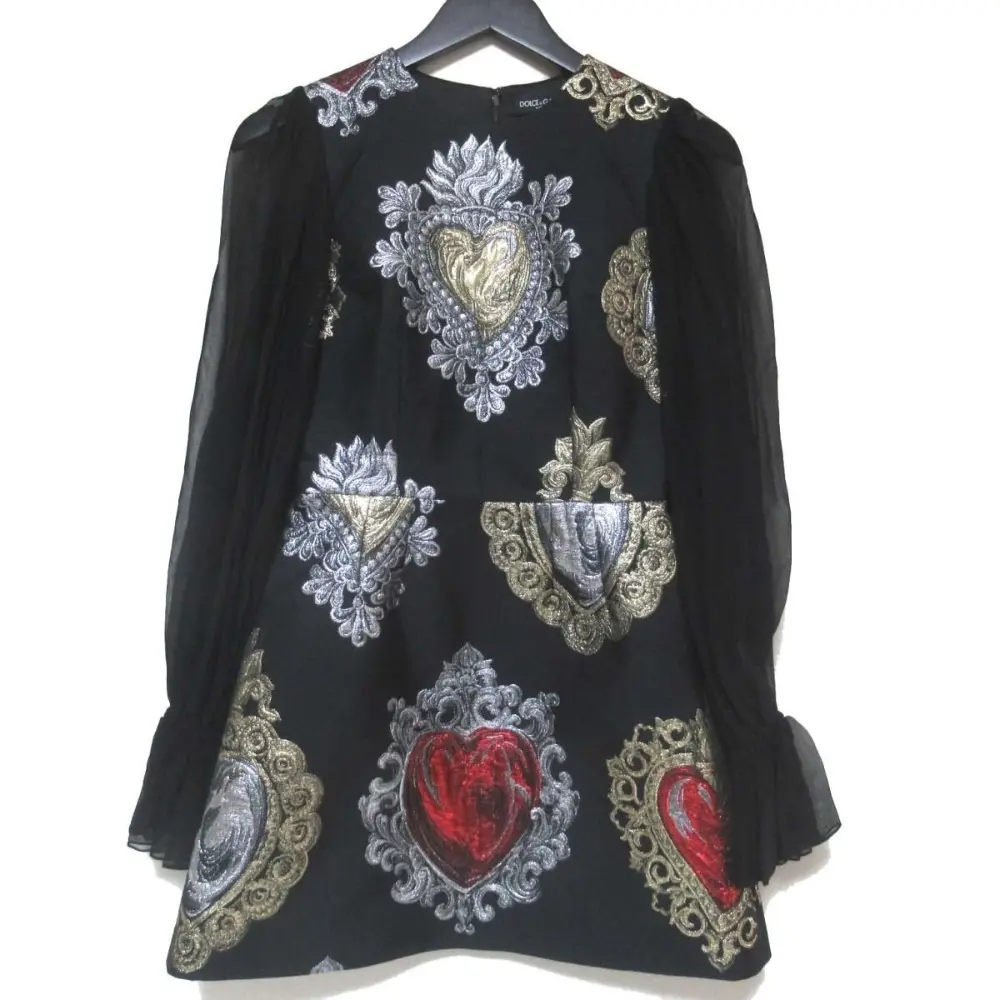 DOLCE&GABBANA ドルチェ&ガッバーナ ハートジュエリー柄 ジャガード