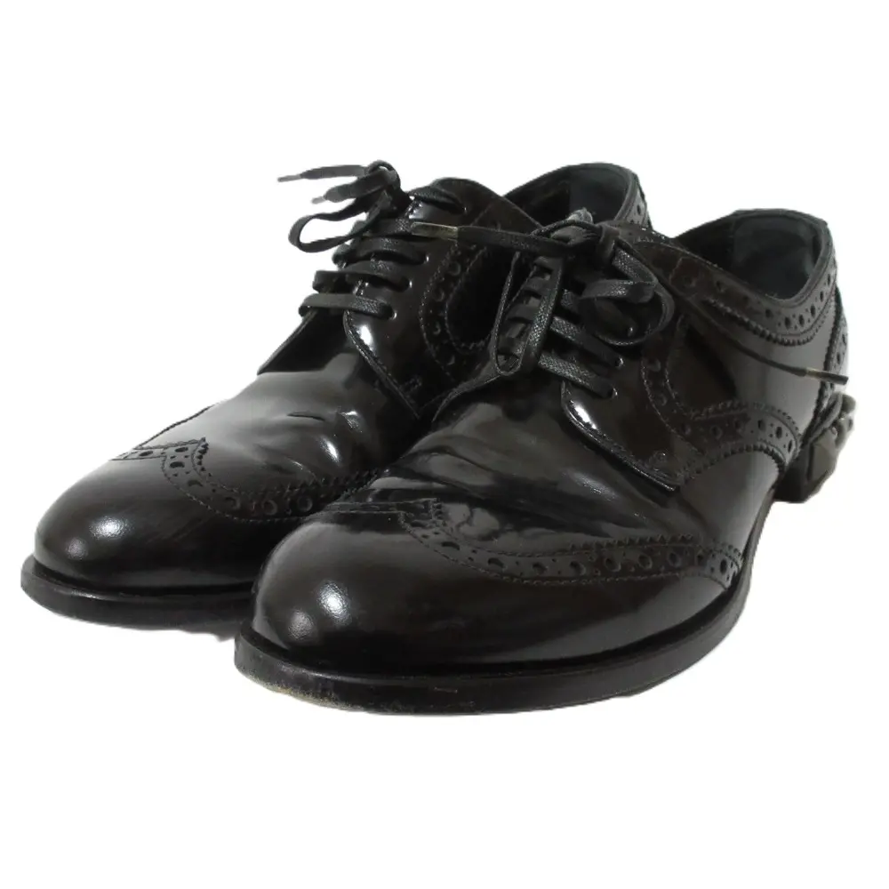 DOLCE&GABBANA ドルチェ&ガッバーナ レザー スタッズ ウィングチップ ドレスシューズ 35 22.5cm相当 ブラックの買取実績【2024年12月買取】