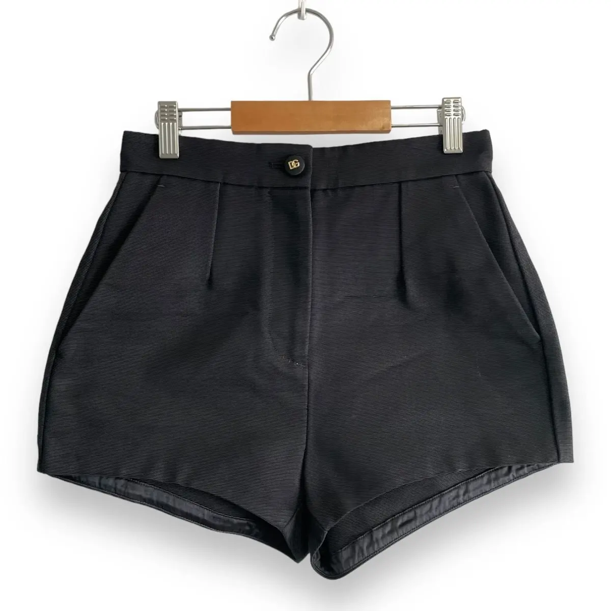DOLCE&GABBANA ドルチェ&ガッバーナ ロゴボタン ジップフライ ショートパンツ 36 ブラック
