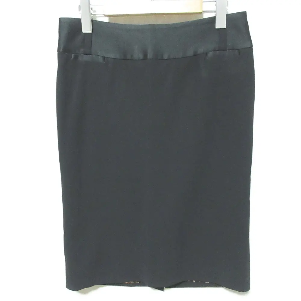 DOLCE&GABBANA ドルチェアンドガッバーナ 裏地レオパード柄 ストレッチ タイトスカート サイズ40 ブラック