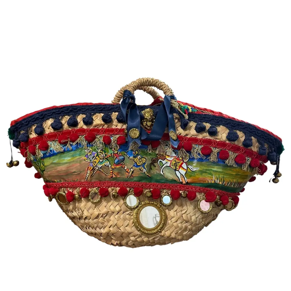 DOLCE&GABBANA ドルチェ&ガッバーナ 15SSコレクションラインウェイ掲載モデル かごバッグ ハンドバッグ マルチカラー