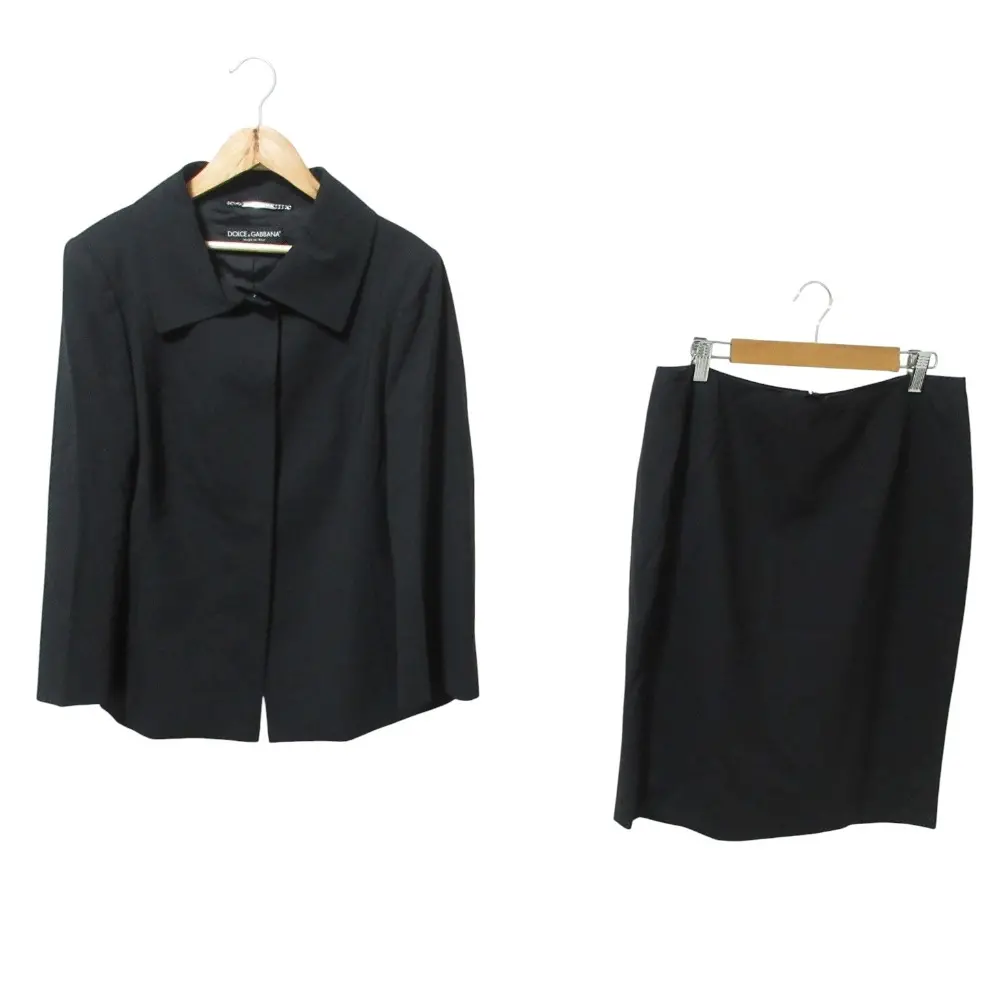 DOLCE&GABBANA ドルチェ&ガッバーナ ジャケット スカート スーツ セットアップ 44 ブラック
