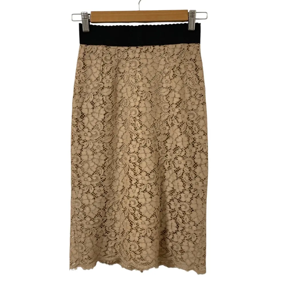 DOLCE＆GABBANA ドルチェアンドガッバーナ イージー レーススカート サイズ36 ベージュ 
