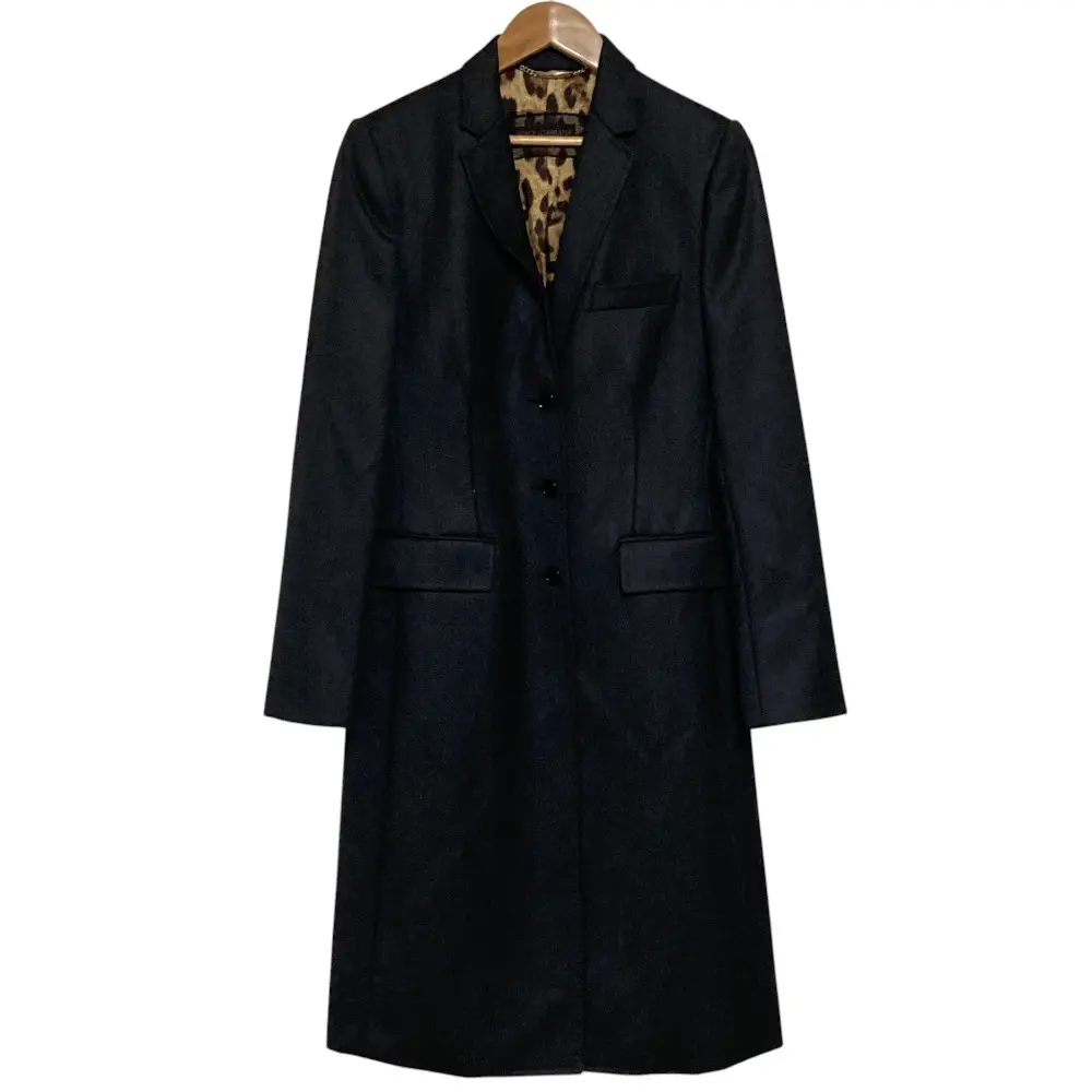 DOLCE & GABBANA ドルチェ＆ガッバーナ 裏地レオパード柄 ウールギャバジン チェスターコート サイズ40 ダークグレーの買取実績【2026年1月買取】