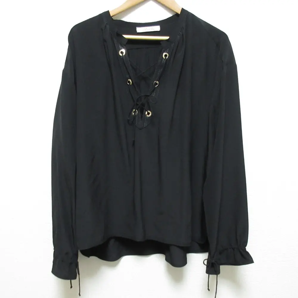 DOROTHEE SCHUMACHER ドロシーシューマッハ シルク レースアップ ブラウス サイズ1 ブラック