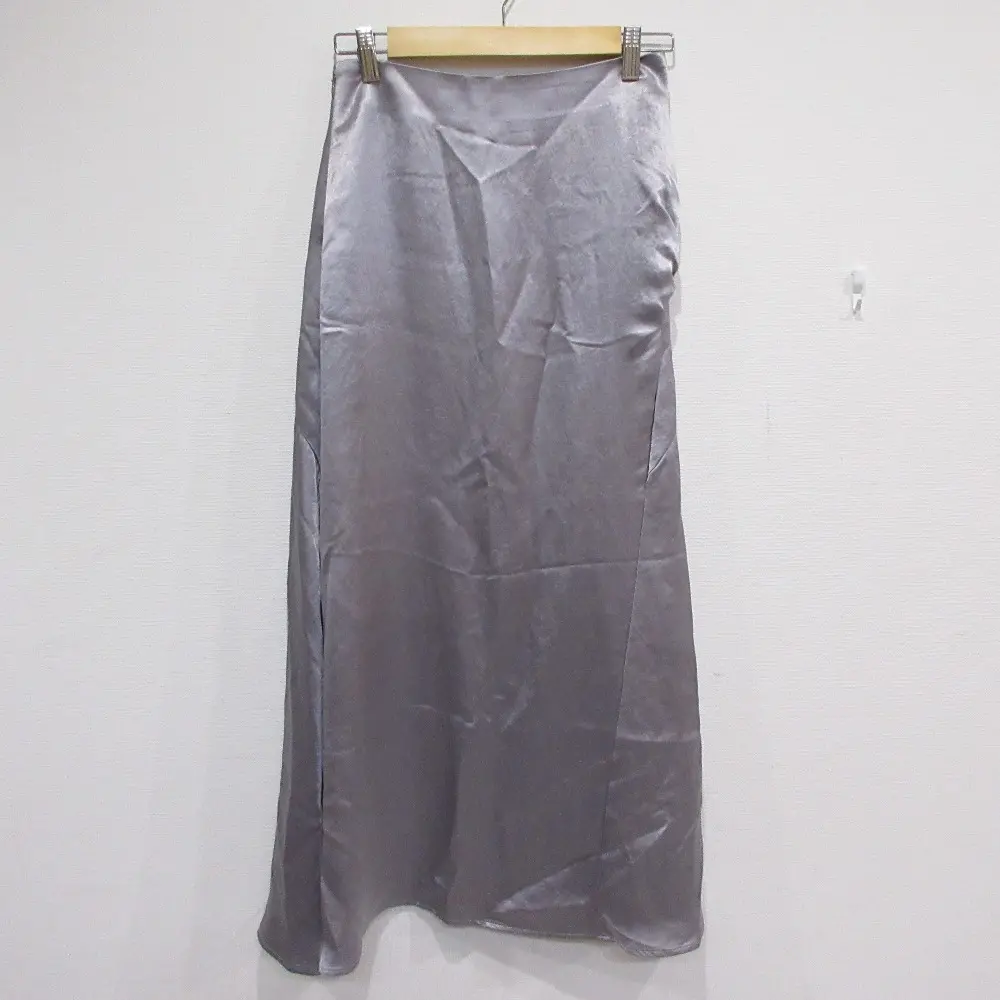 21AW Sov. DOUBLE STANDARD CLOTHING ソブ ダブルスタンダードクロージング マキシ丈 サテンマーメイドスカート 38 グレー