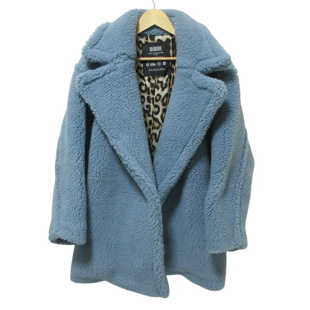 22AW DOUBLE STANDARD CLOTHING ダブルスタンダードクロージング ボア フロントオープン テディベアコート 36 サックスブルー