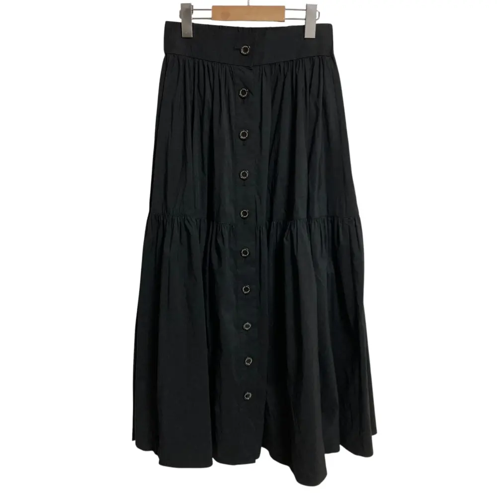 DOUBLE STANDARD CLOTHING ダブルスタンダードクロージング ギャザーティアード ロングスカート サイズ36 ブラック