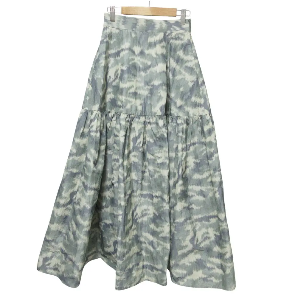 DOUBLE STANDARD CLOTHING ダブルスタンダードクロージング カモフラ柄 フレア マキシスカート 36 グリーン