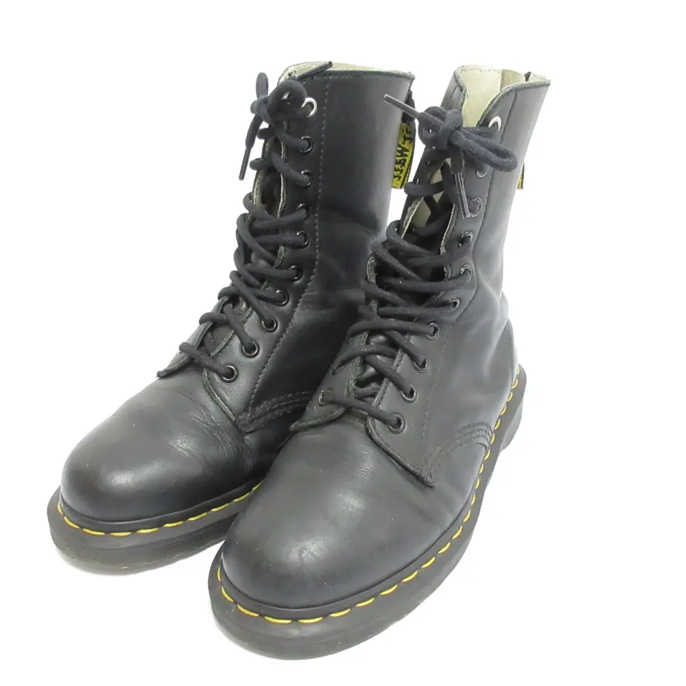 Dr. Martens ドクターマーチン×ワイズ Y'S 10EYE レザー 10ホールブーツ UK6 約24cm ブラック