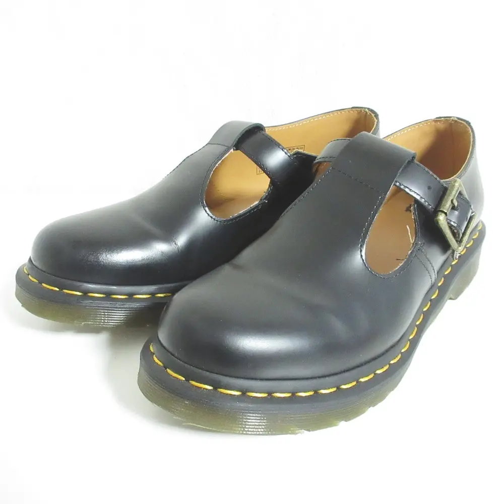 DR. MARTENS ドクターマーチン POLLEY ポリー Tバーシューズ レザー メリージェーン 14852001 UK6 25cm相当 ブラック