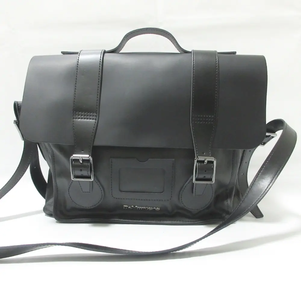 Dr. Martens ドクターマーチン スムースレザー キャンバスコンビ メッセンジャーバッグ ショルダーバッグ ブラック