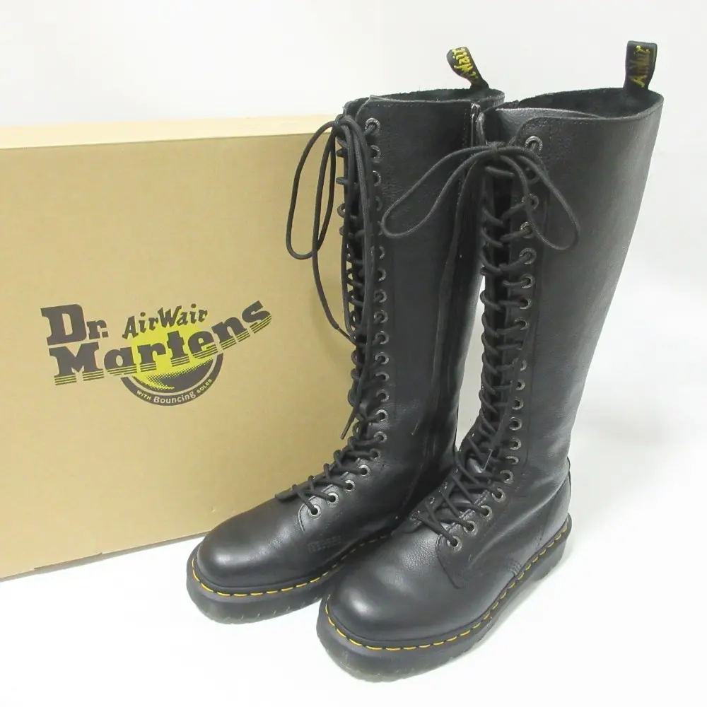 Dr. Martens ドクターマーチン 20ホール レースアップ ニーハイロングブーツ 1B60 Bex 27016001 UK7 ブラック