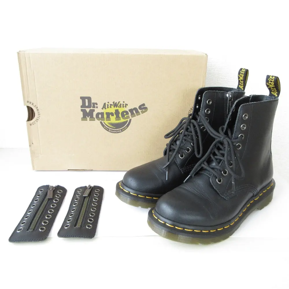 Dr.Martens ドクターマーチン 1460 PASCAL FRONT ZIP レザー 8ホール ショートブーツ UK4 23cm相当 ブラック