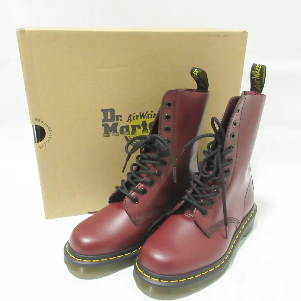 Dr. Martens ドクターマーチン 1490 10eye boot レザー 10ホール ショートブーツ UK4 約23cm チェリーレッド
