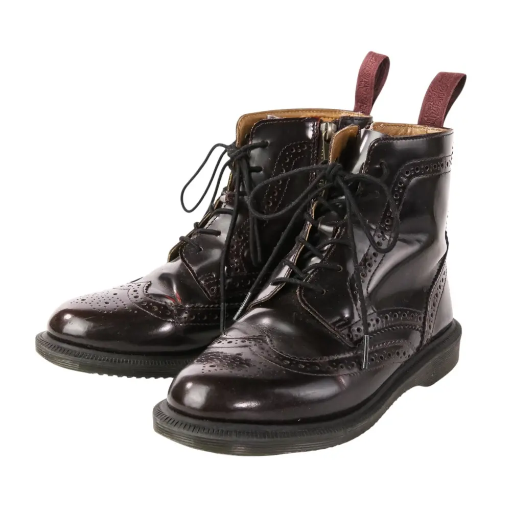 Dr. Martens ドクターマーチン DELPHINE デルフィーヌ 6ホール ブローグ ブーツ サイズUK4 約23cm チェリーレッド