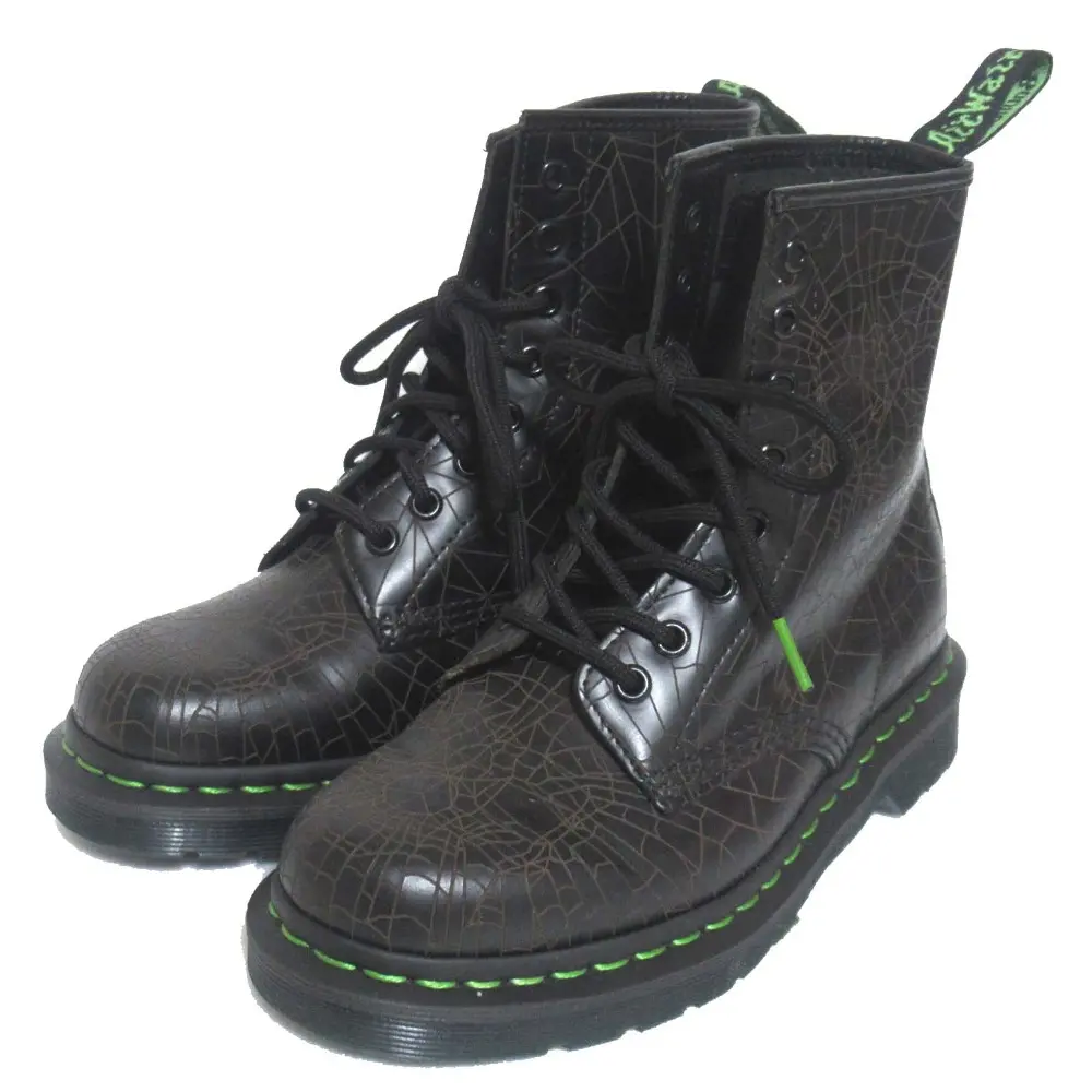 DR. MARTENS ドクターマーチン 1460 スパイダー 8ホールブーツ レースアップ ショートブーツ サイズUK4 約23cm ブラック