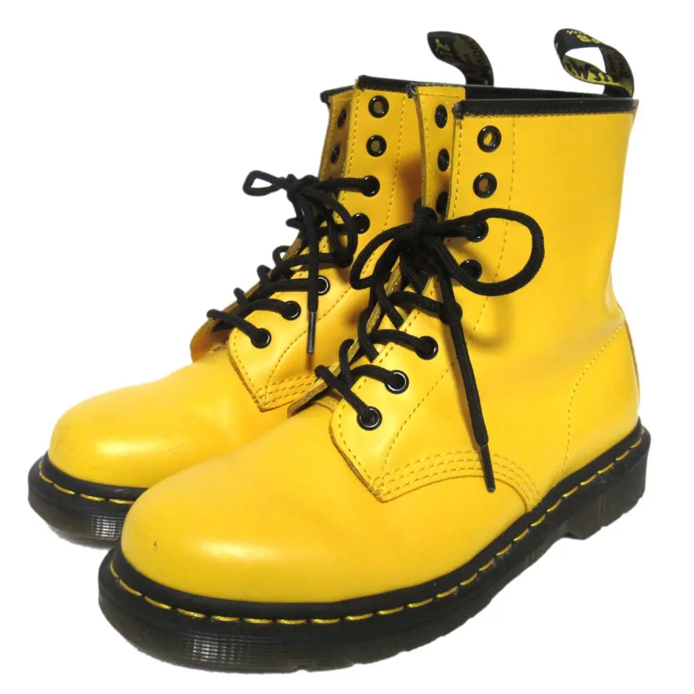 DR. MARTENS ドクターマーチン 1460 8ホールブーツ レースアップ ショートブーツ サイズUK5 24cm相当 イエロー