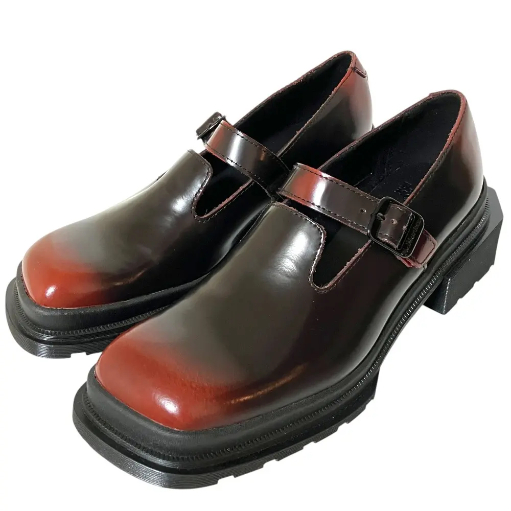 DR. MARTENS ドクターマーチン MAYBOLE MJ メリージェーン ヒール ストラップシューズ UK6 25cm ブラウン