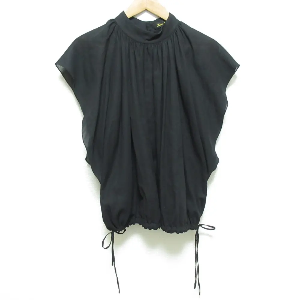 Drawer ドゥロワー ジョーゼットギャザーブラウス 6521-234-0784 サイズ36 ブラック