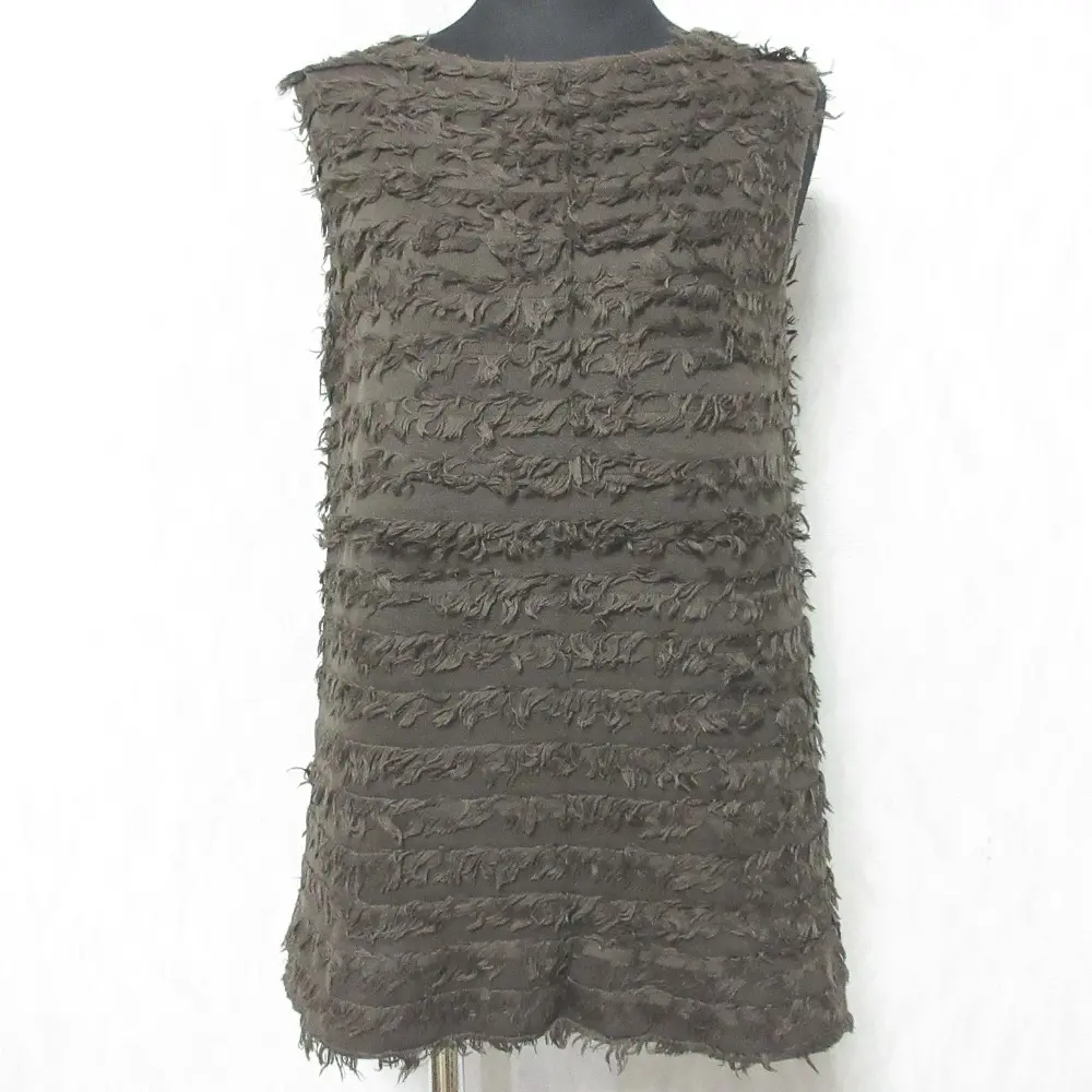 Drawer ドゥロワー ノースリーブ プルオーバー フリンジ ニット カットソー 6518-299-0263 1 ブラウン