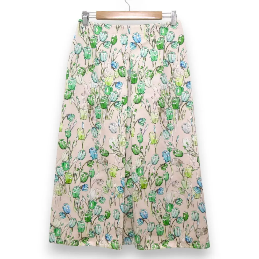 DRAWER ドゥロワー フラワープリント チューリップ柄 マキシ丈 ロングスカート サイズ36 ピンク系マルチカラー