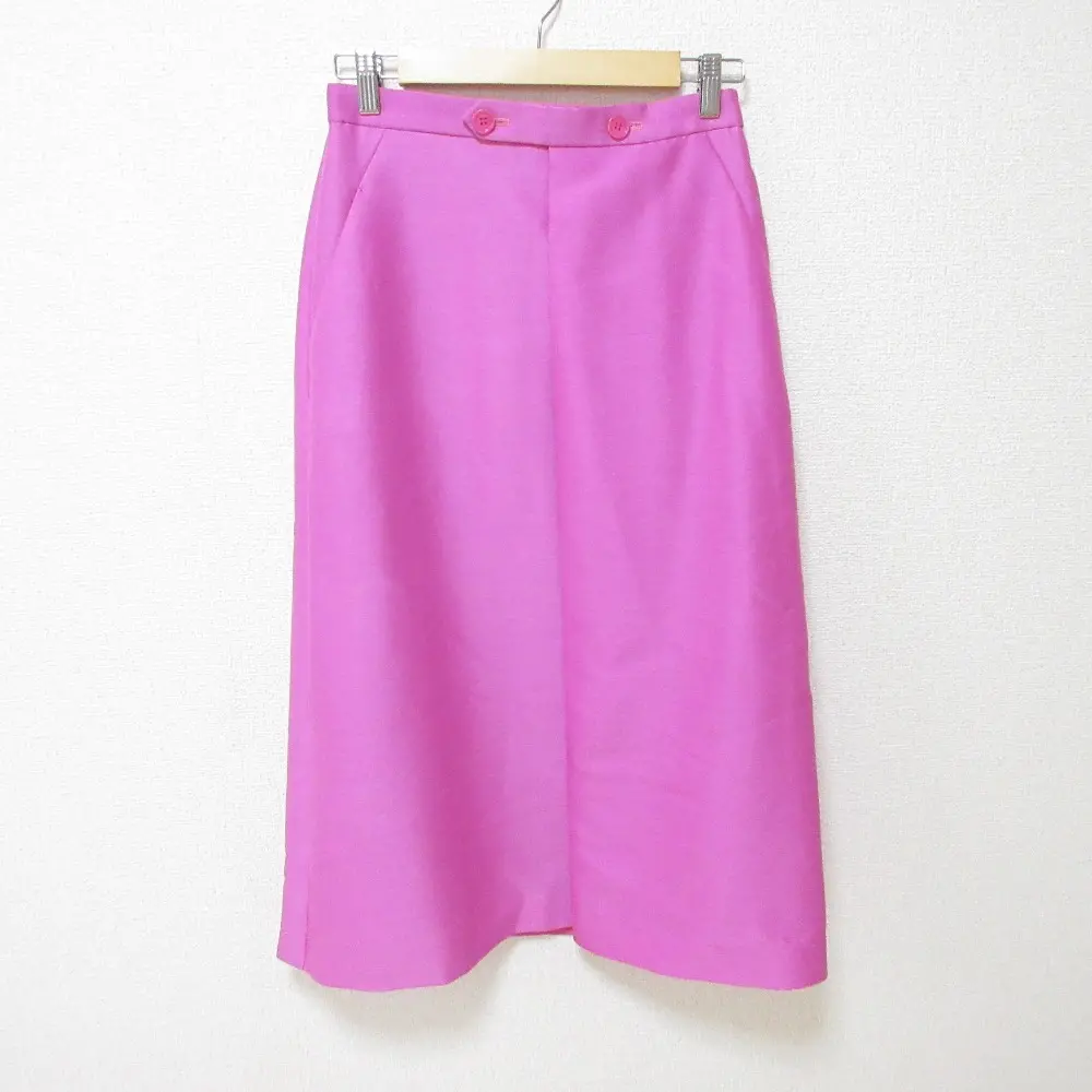 Drawer ドゥロワー 2021年モデル ウール×シルク サテン ツイルタックスカート 6524-299-1581 36 ピンク