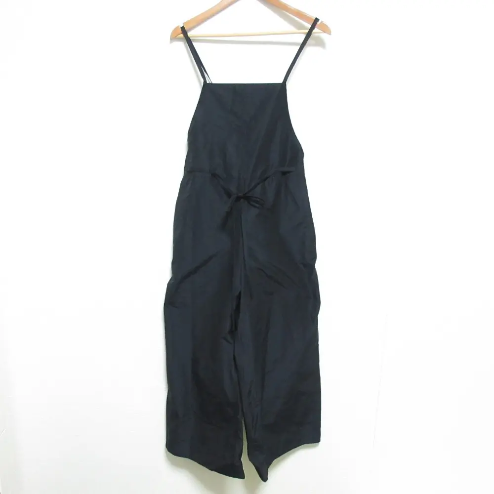 Drawer ドゥロワー コットンシルクタフタサロペット オーバーオール サイズ36 ネイビー