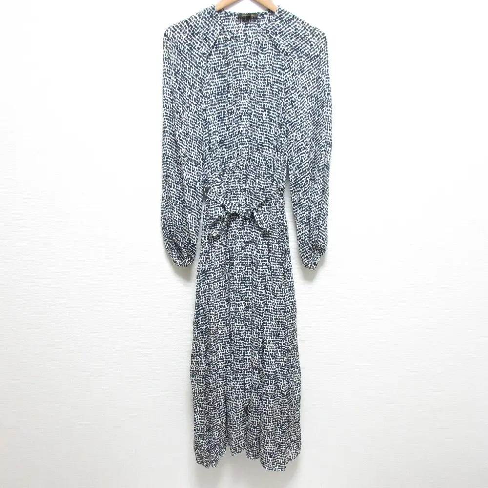 23AW Drawer ドゥロワー ドット柄 イージーウエスト シルク100％ パフスリーブ ワンピース サイズ36 マルチカラー