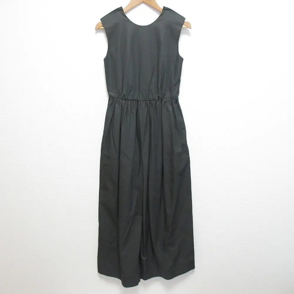 Drawer ドゥロワー コットンノースリーブオールインワン サロペット サイズ34 チャコールグレー