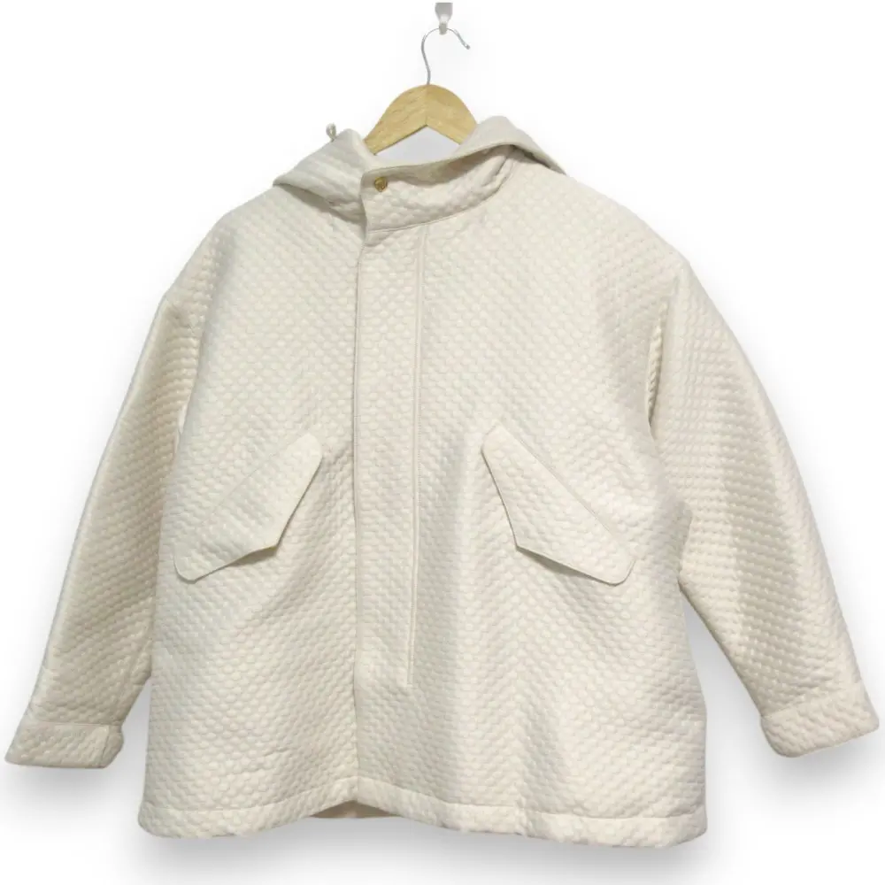 23AW Drawer ドゥロワー ジャカードモッズコート 中綿 パデッドコート サイズ36 オフホワイト