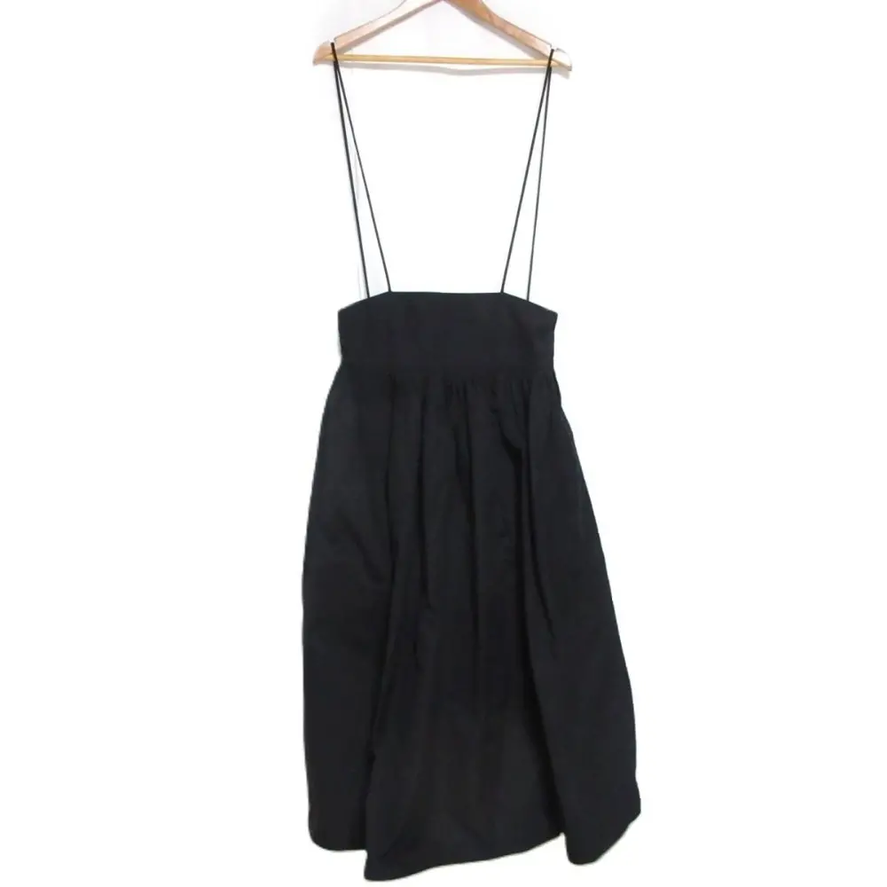 22SS Drawer ドゥロワー コットンタックサロペットスカート ワンピース 6524-299-1640 36 ブラック