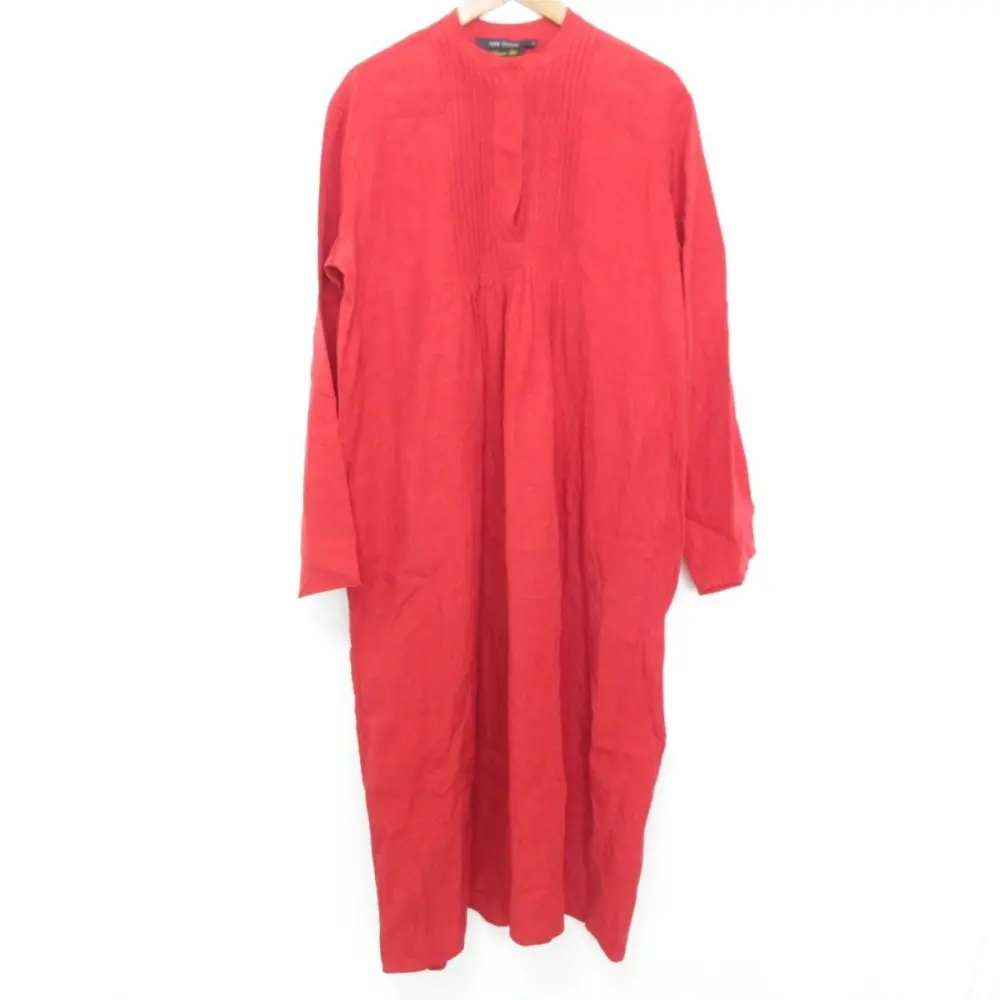 SOFIE D'HOORE ソフィードール ドゥロワー別注 DOROTHY リネン100％ 長袖 マキシ丈 ワンピース サイズ36 レッド