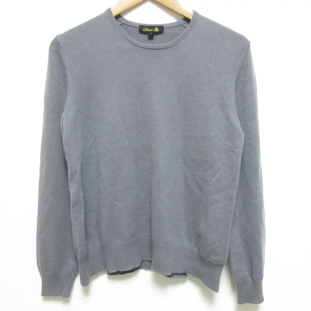 Drawer ドゥロワー カシミヤ100％ 長袖 クルーネック プルオーバー ニット セーター サイズ1 グレー