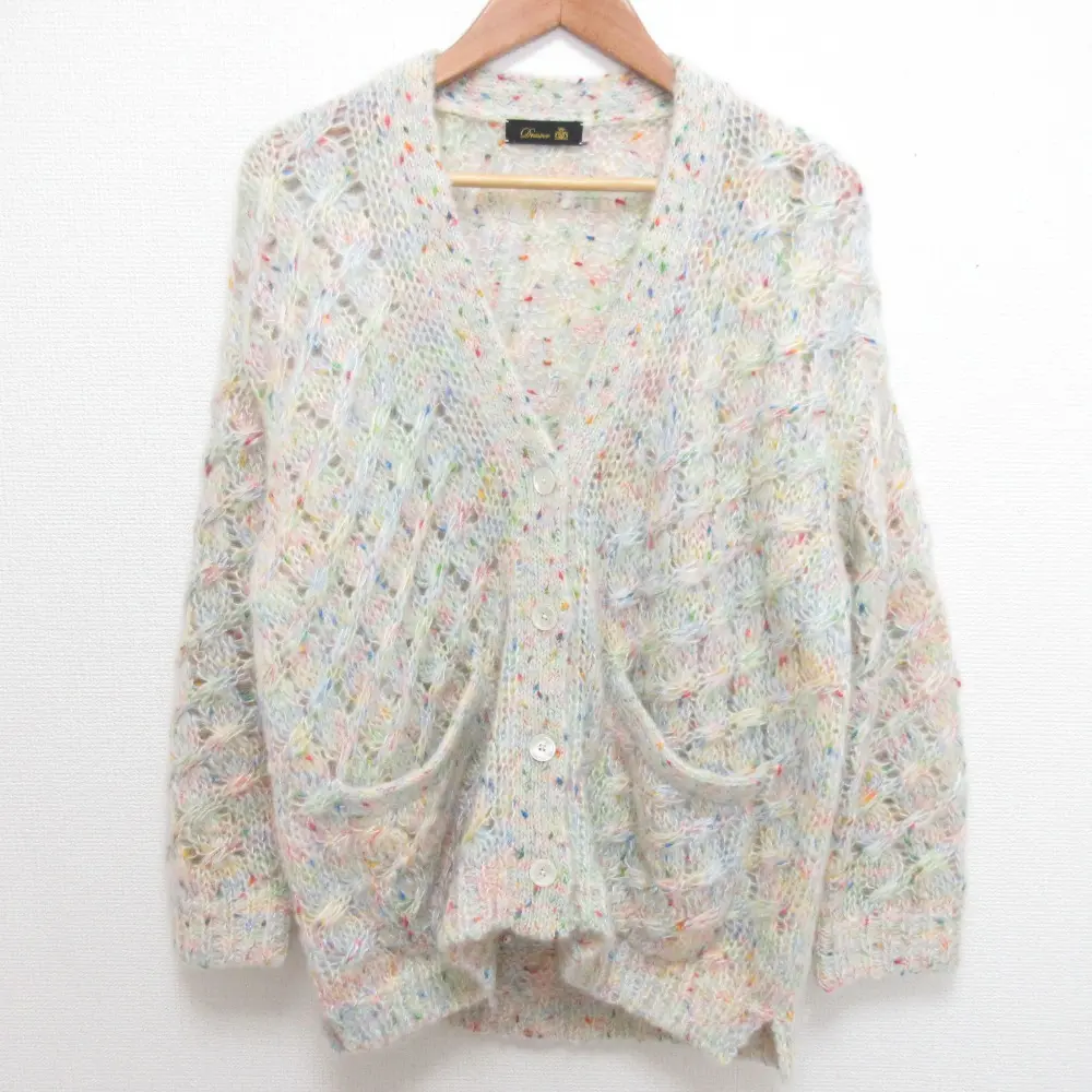 24AW Drawer ドゥロワー モヘヤ ミックスニットカーディガン 6515-199-0631 マルチカラー